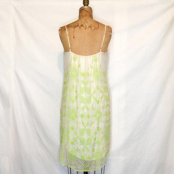 Cynthia Vincent Neon Embroidered Silk Mini Dress - Picture 5 of 9